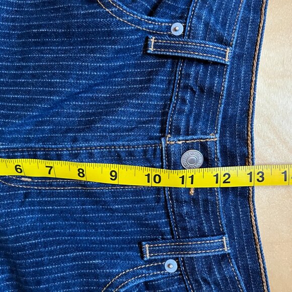 Levi's Blue Pin Stripe Straight Leg Jeans Classic Fit 34 - Picture 7 of 12